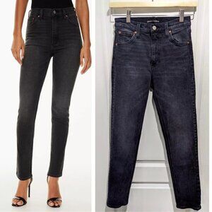 Aritzia Denim Forum | The '80s Bardot Hi-Rise Slim Jean in Black Liquorice